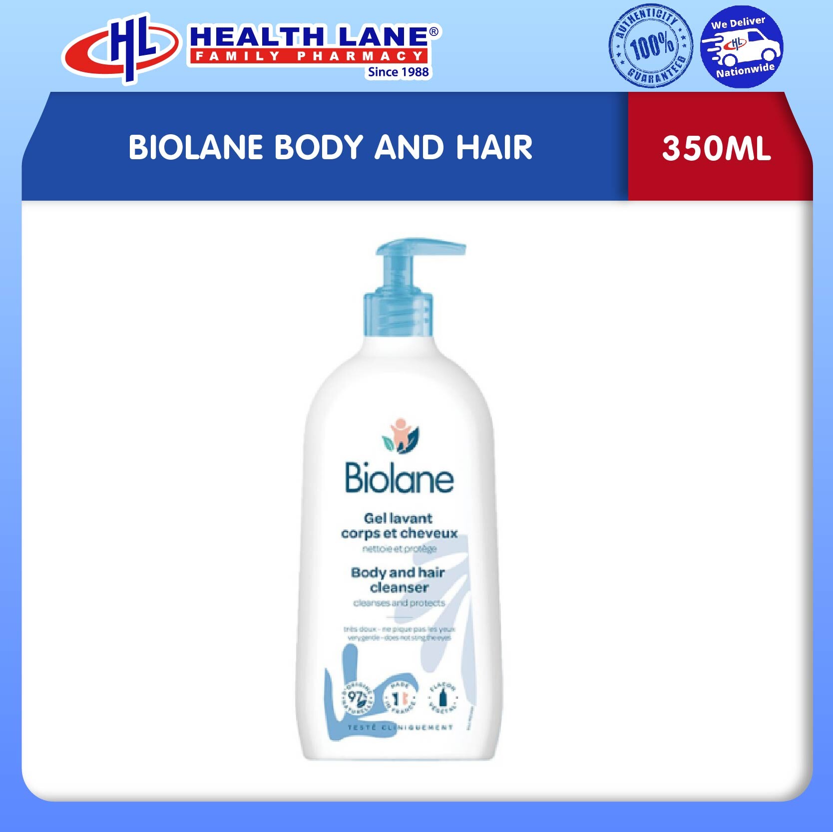 BIOLANE BODY AND HAIR CLEANSER (350ML)